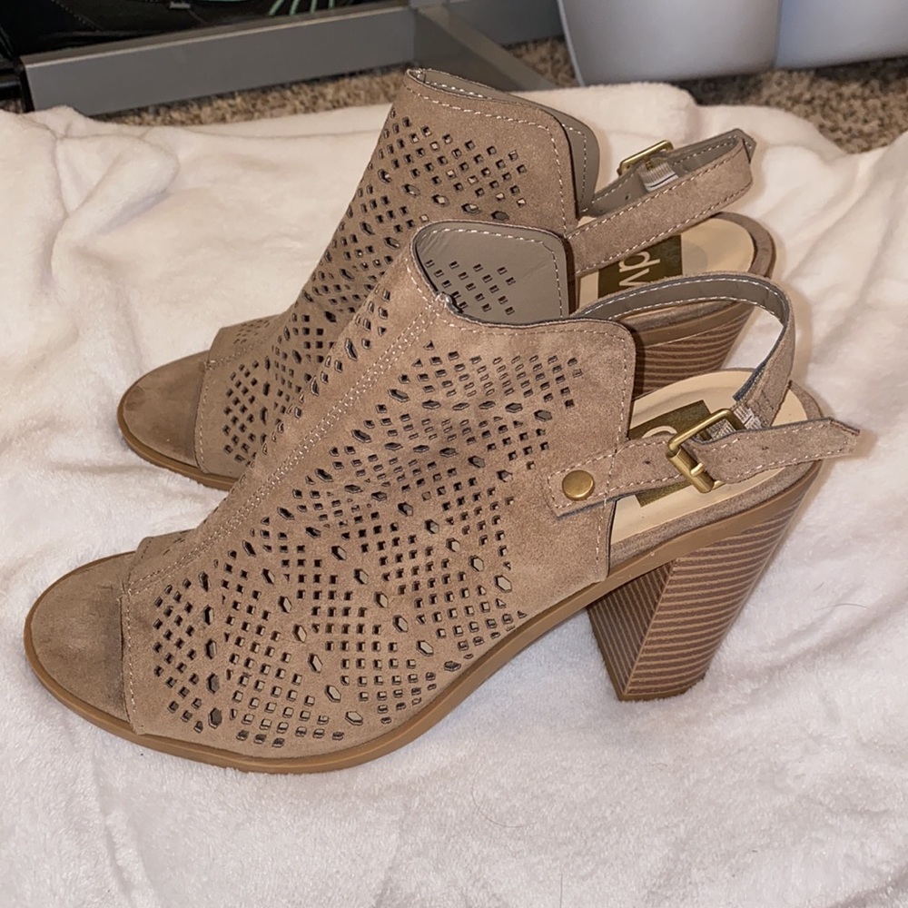 Women’s New Women’s dv brown open toe  Brown leather heels, sz 8.5